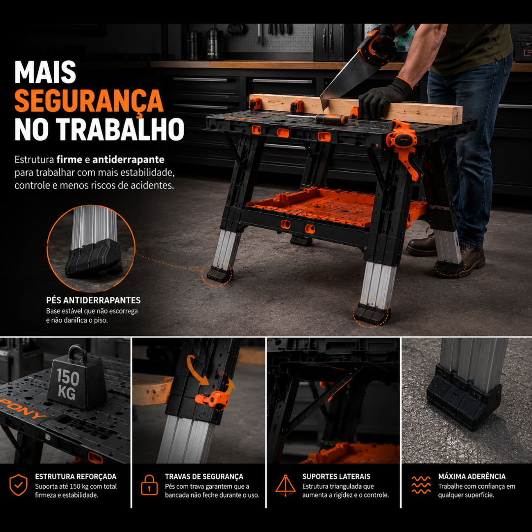 Work Master Pro™ Bancada Multiuso Cavalete + SUPER BRINDE