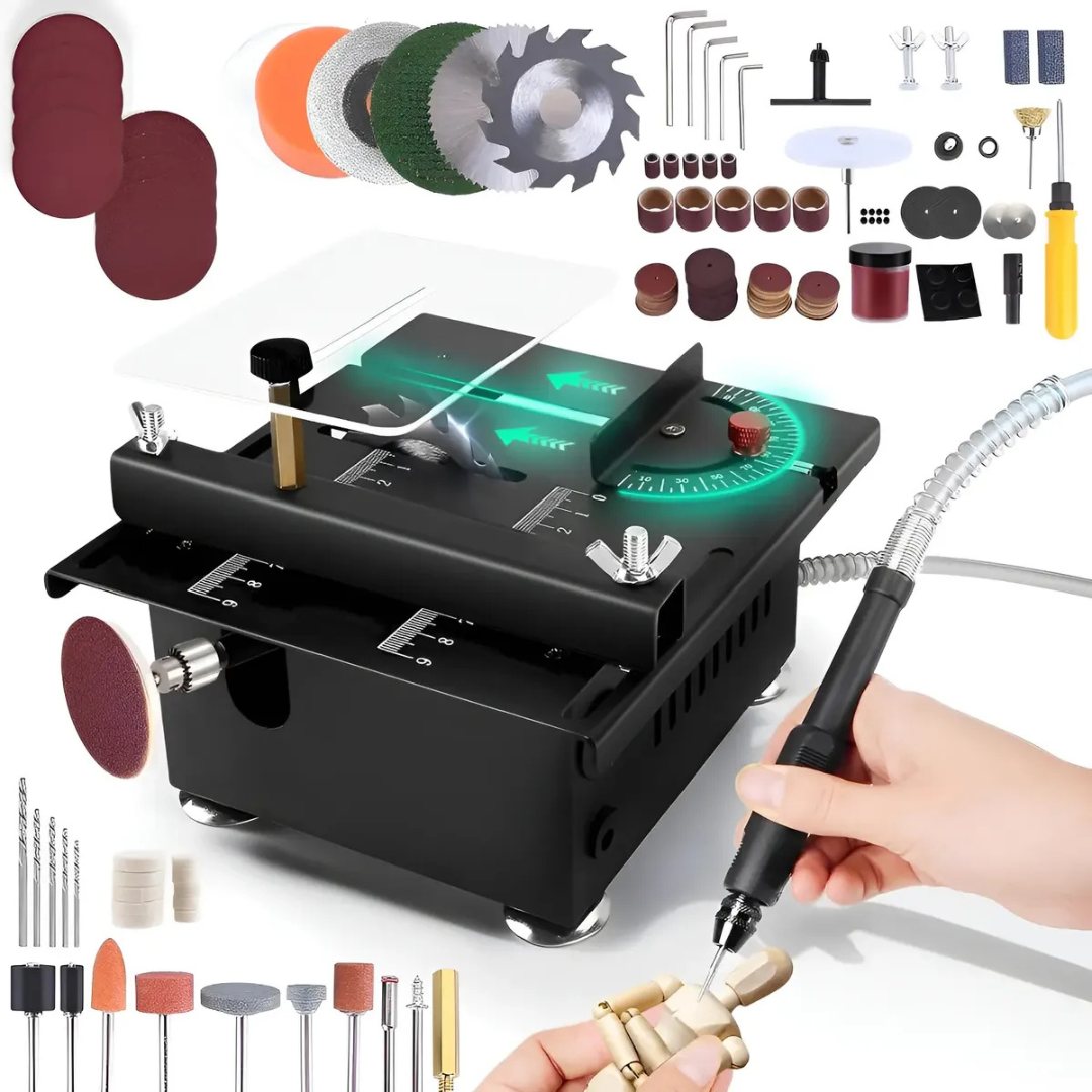 MultiCut Pro™ Mini Serra De Bancada Multifuncional  + Kit completo
