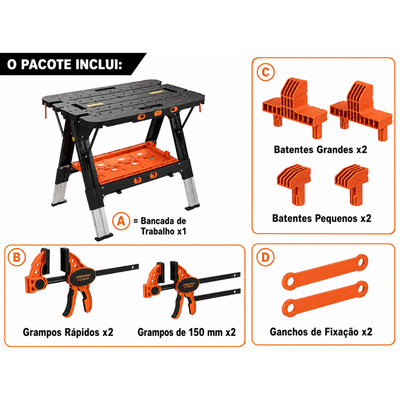 Detalhe da bancada Work Master Pro 6