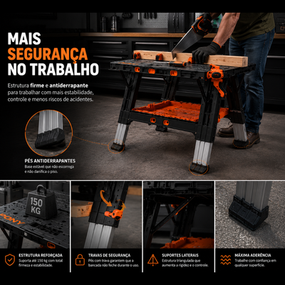 Detalhe da bancada Work Master Pro 3