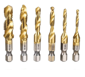Kit 6 Brocas de Aço Titanium 2 em 1 - Fura e Cria Rosca
