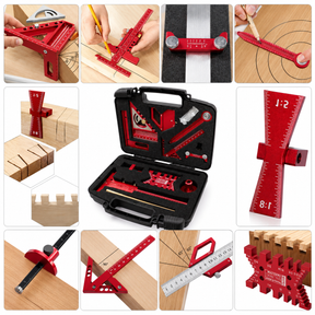 Multi Cut Pro™ – Kit Profissional de Medição para Carpintaria com 10 Peças