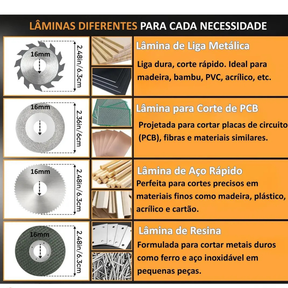 MultiCut Pro™ Mini Serra De Bancada Multifuncional  + Kit completo
