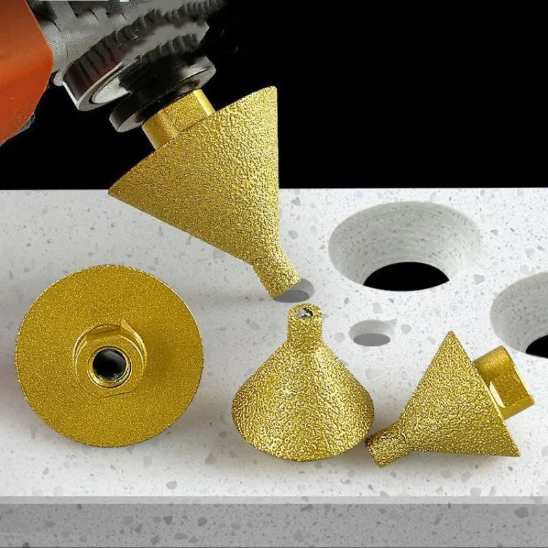Chanfre Master™  - Kit 04  Brocas diamantadas para chanfro + Adaptador de furadeira BRINDE