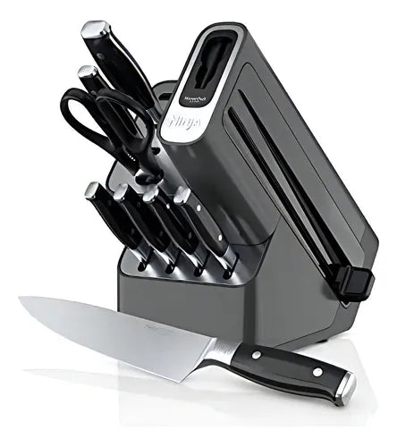 ChefMaster™ – Kit 12 Facas  Premium  em Aço Alemão com Afiador Integrado