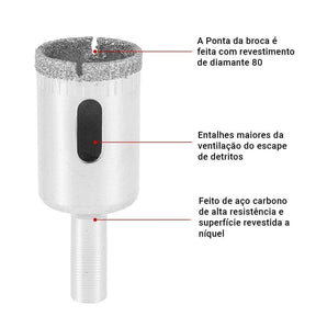 Kit 10 Bicos de Furo Diamantados - Brocas Serra Copo
